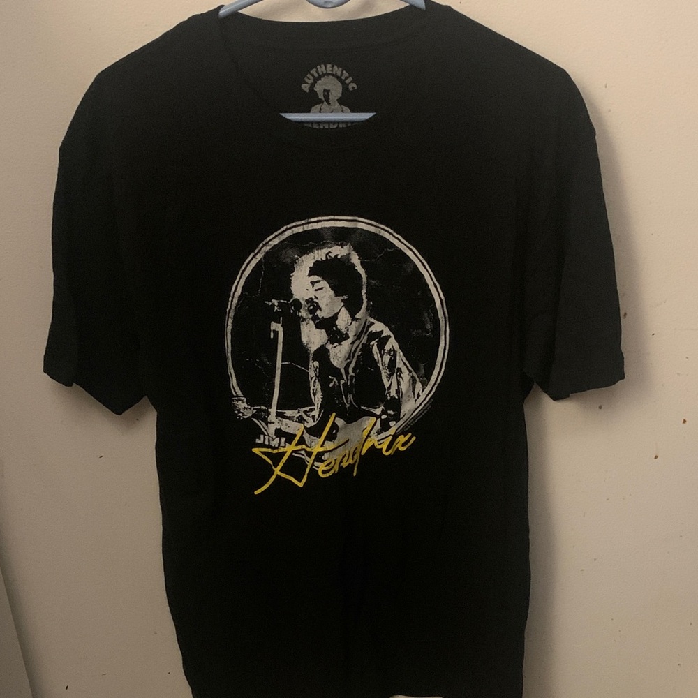 Awesome Authentic Jimi Hendrix Black Graphic T-Shirt 100% Soft Cotton SZ L🔥🔥🔥